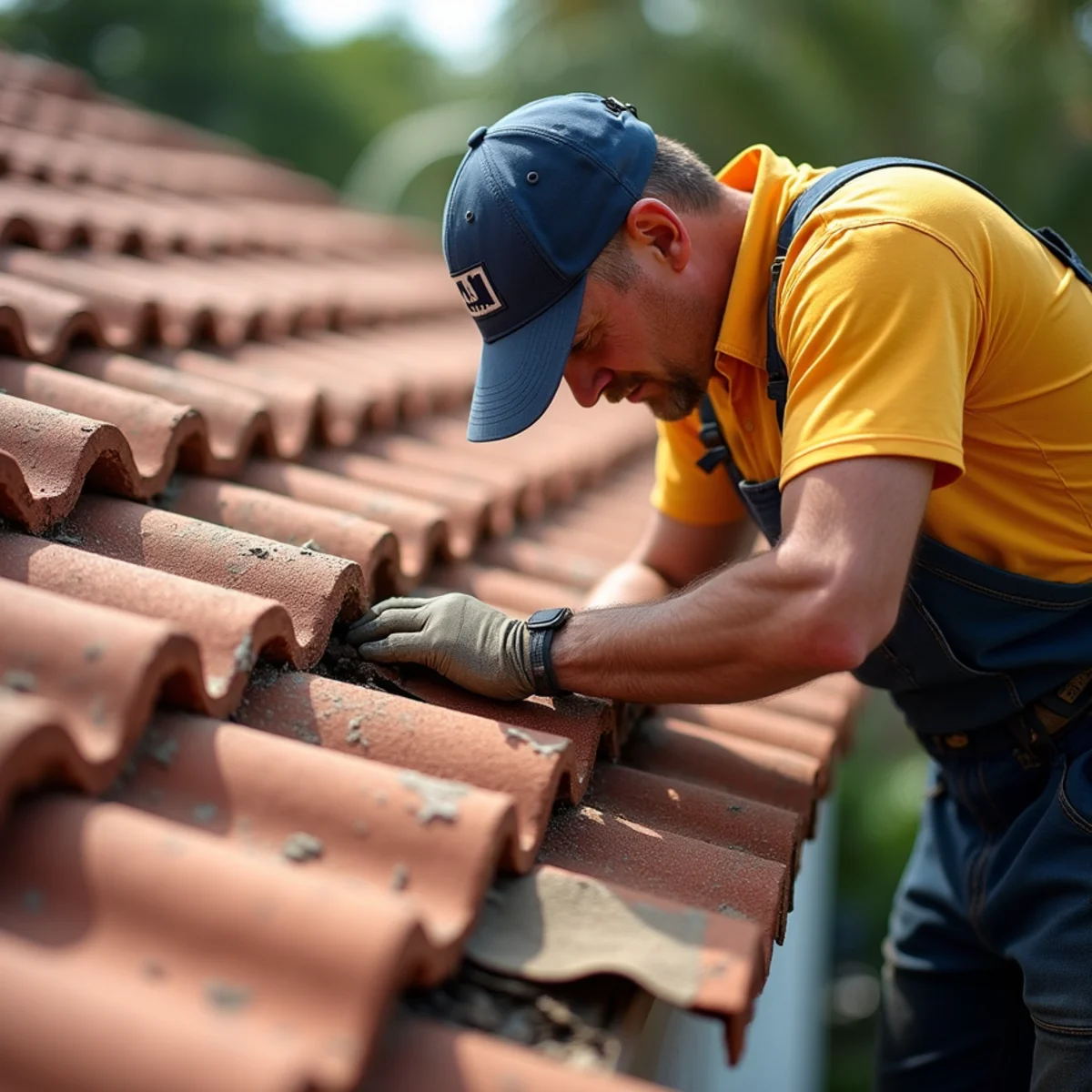 Roof leak repair and tile restoration on residential property in Delray Beach, FL